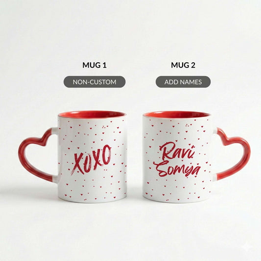 XO Moments - Custom Heart Handle Mug (Set of 2)