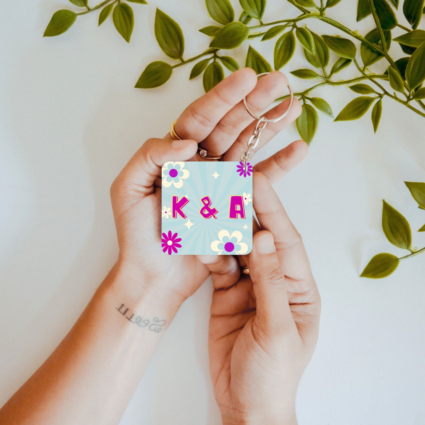 Bonded by Initials – Custom Acrylic Keychain