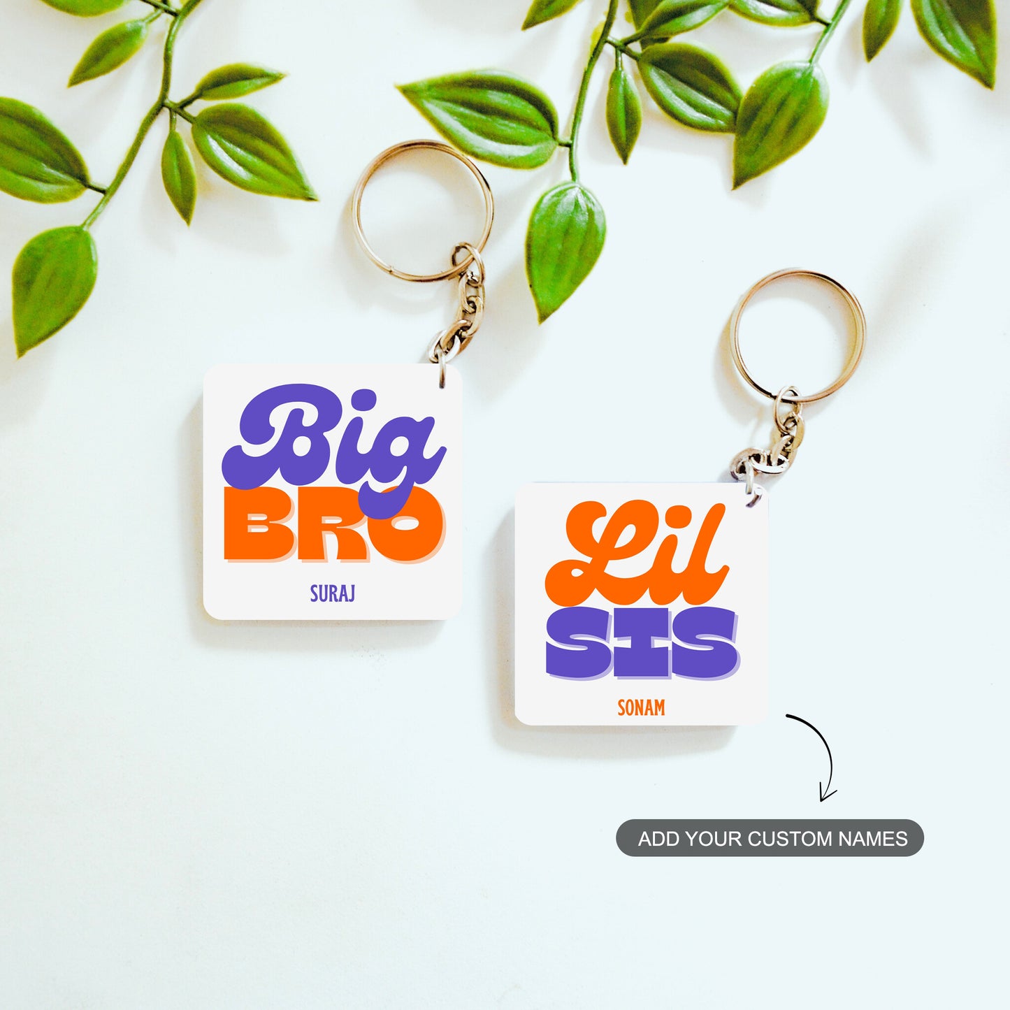 Lil Sis & Big Bro – Custom Acrylic Keychain Bundle (Set of 2)