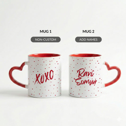 XO Moments - Custom Heart Handle Mug (Set of 2)