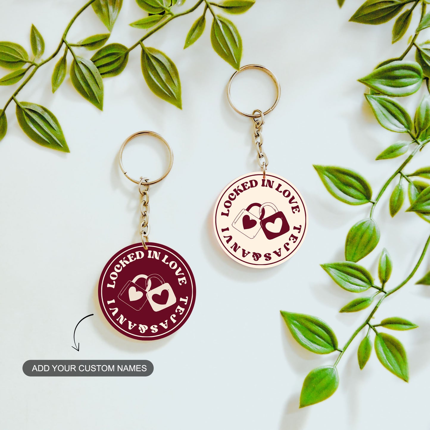 Locked in Love – Custom Acrylic Keychain Bundle (Set of 2)