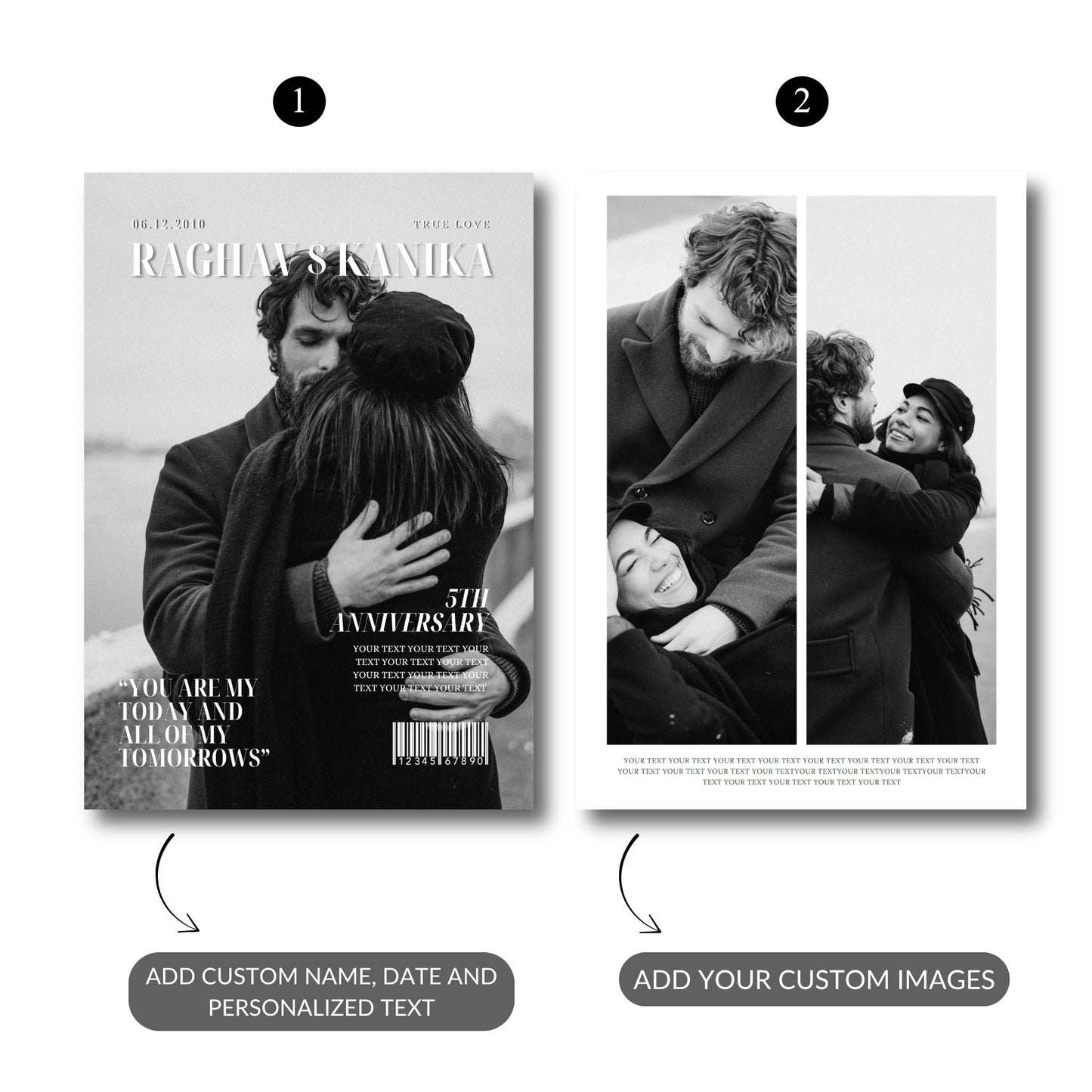 Years of Love – Custom Metal Print Bundle (Set of 2)