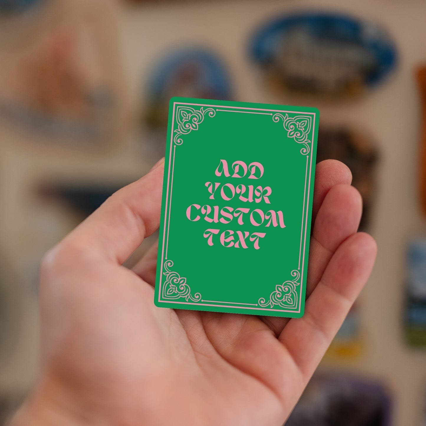 Vintage design custom text message fridge magnet – handheld personalized gift