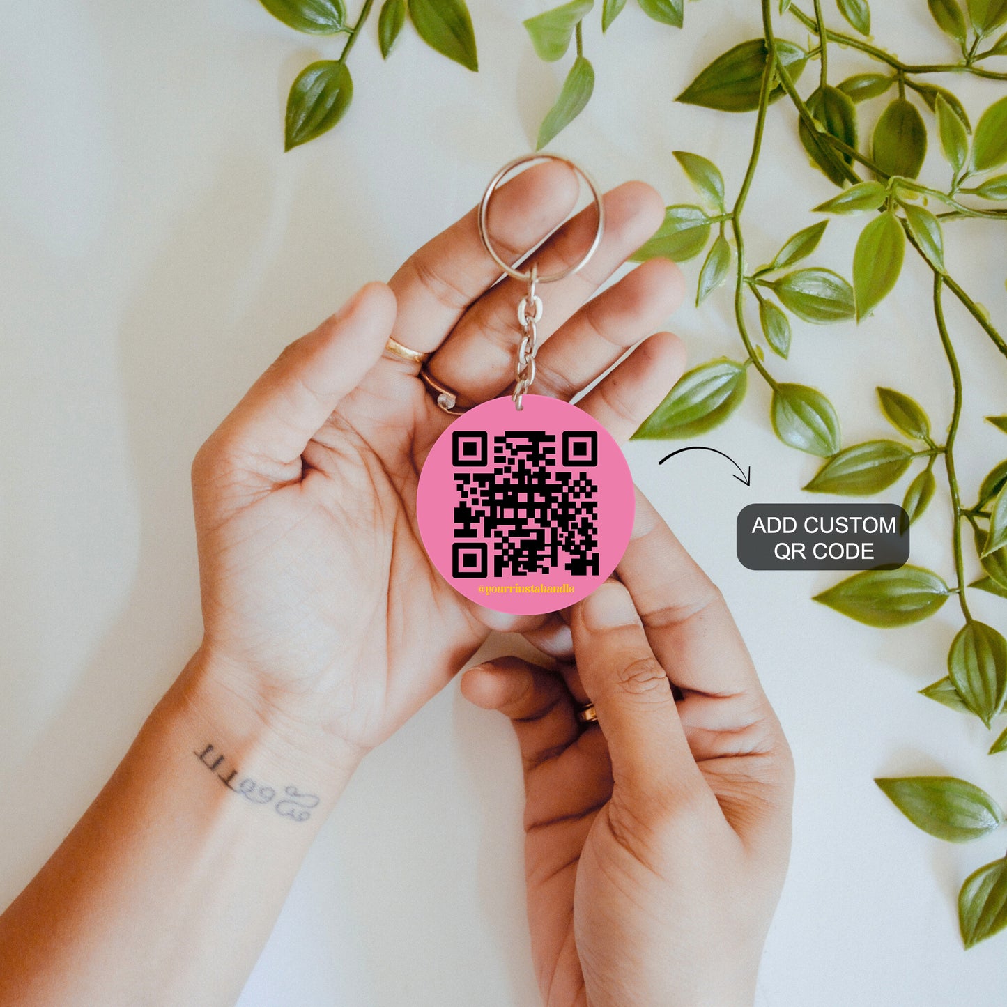 Good Vibes – Custom QR Double Sided Keychain