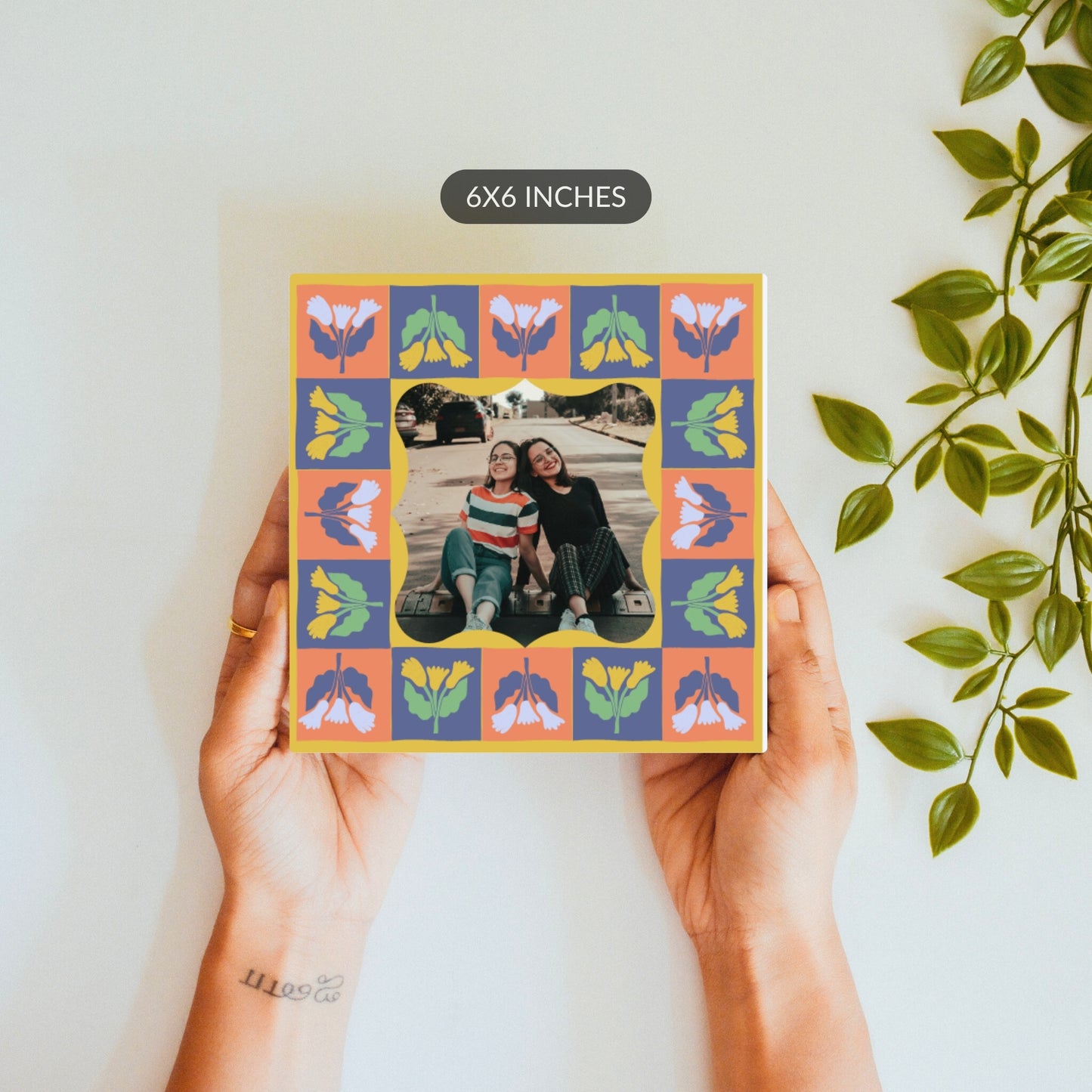 Petals & Portrait – Custom Ceramic Tile