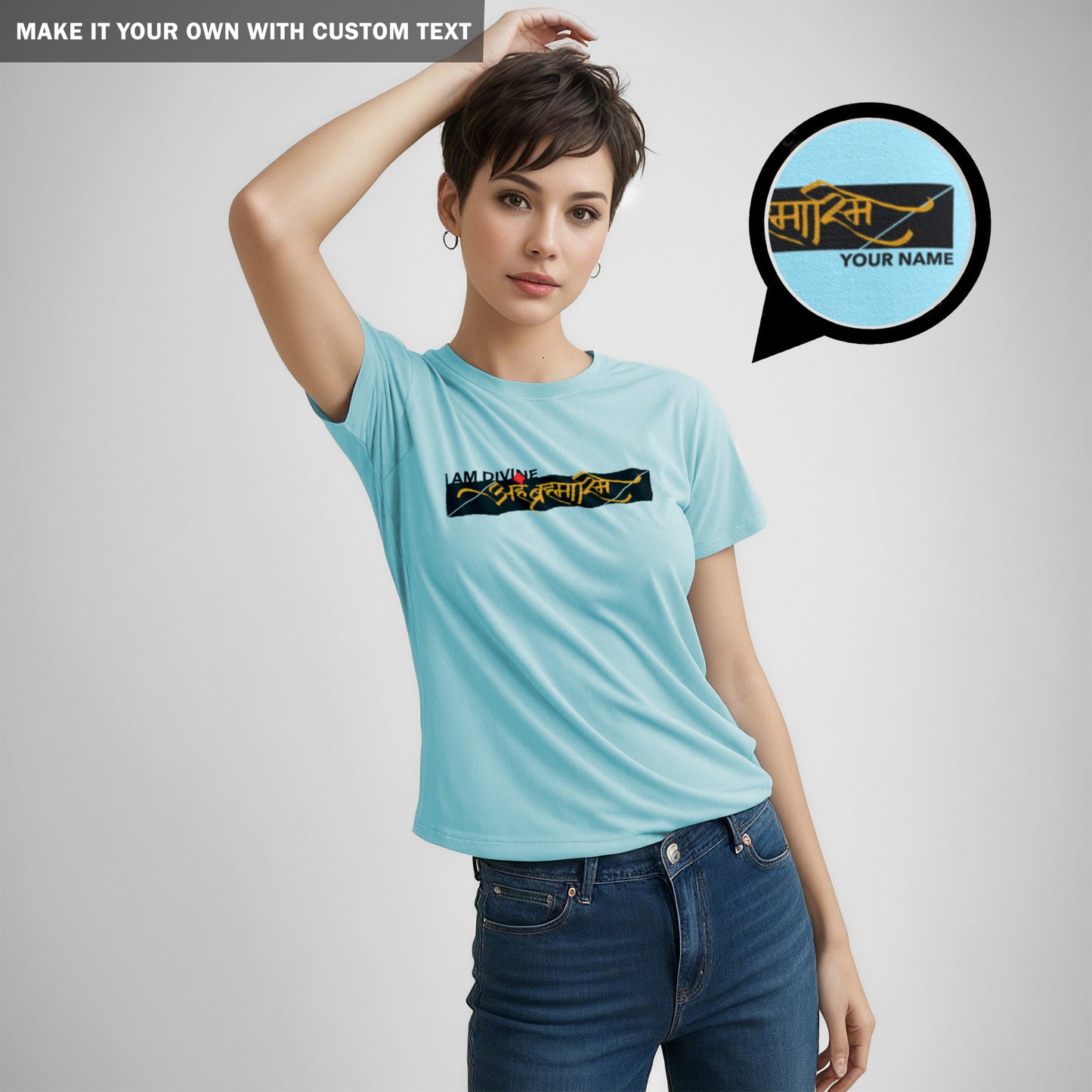 I am Divine - Sanskrit TShirt - Regular Fit - Women
