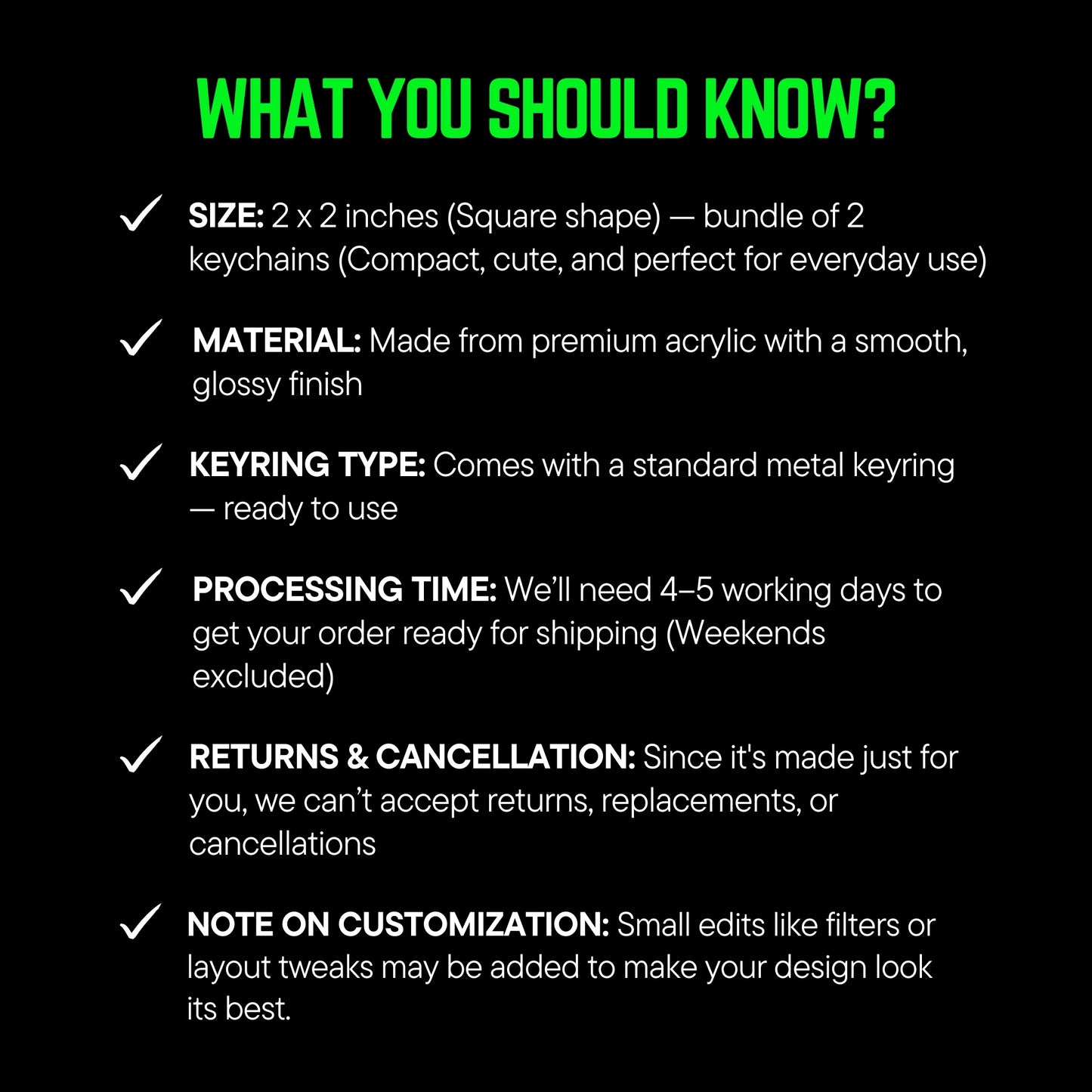 Text Reminder – Custom Acrylic Keychain Bundle (Set of 2)