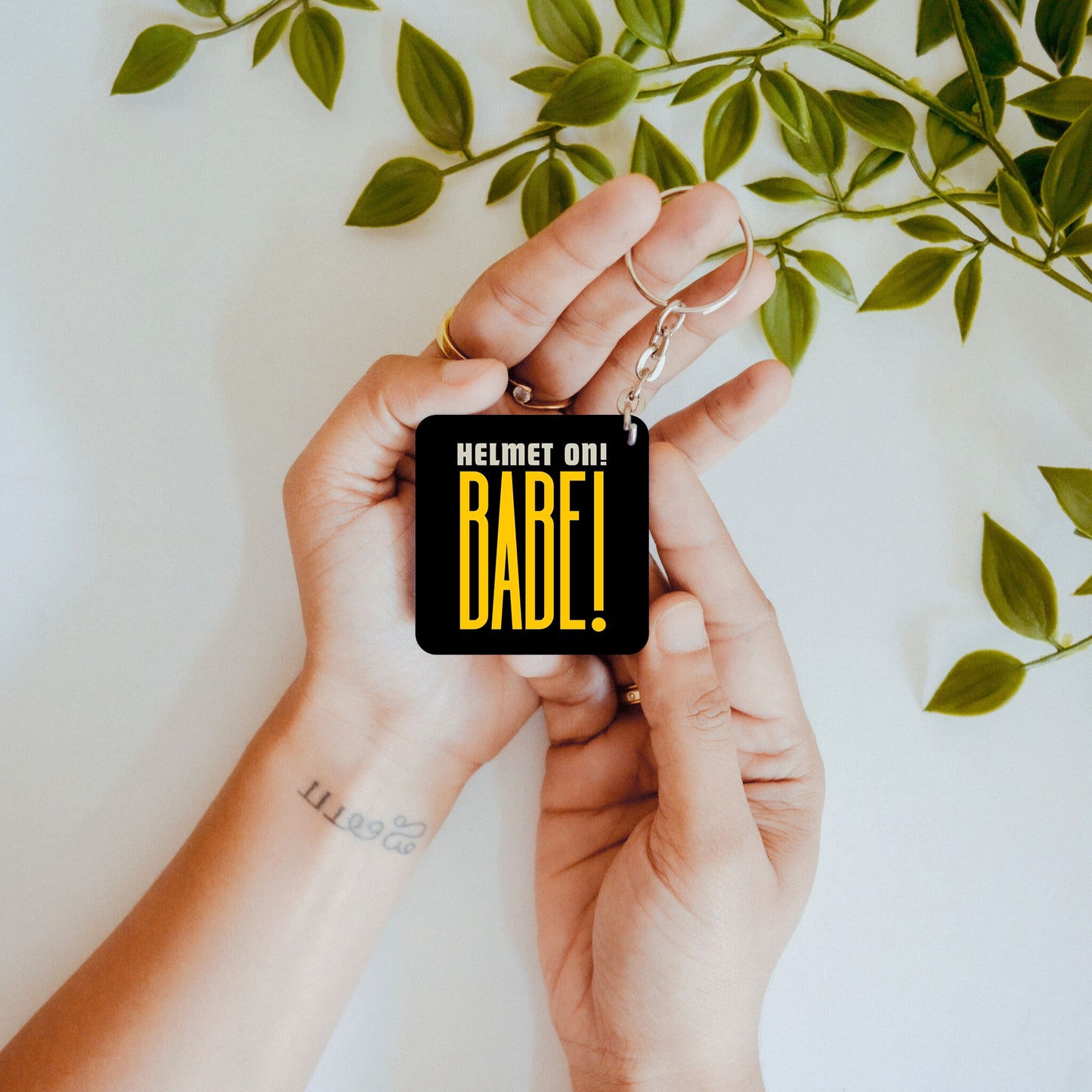 Helmet On, Babe – Custom Acrylic Keychain Bundle (Set of 3)