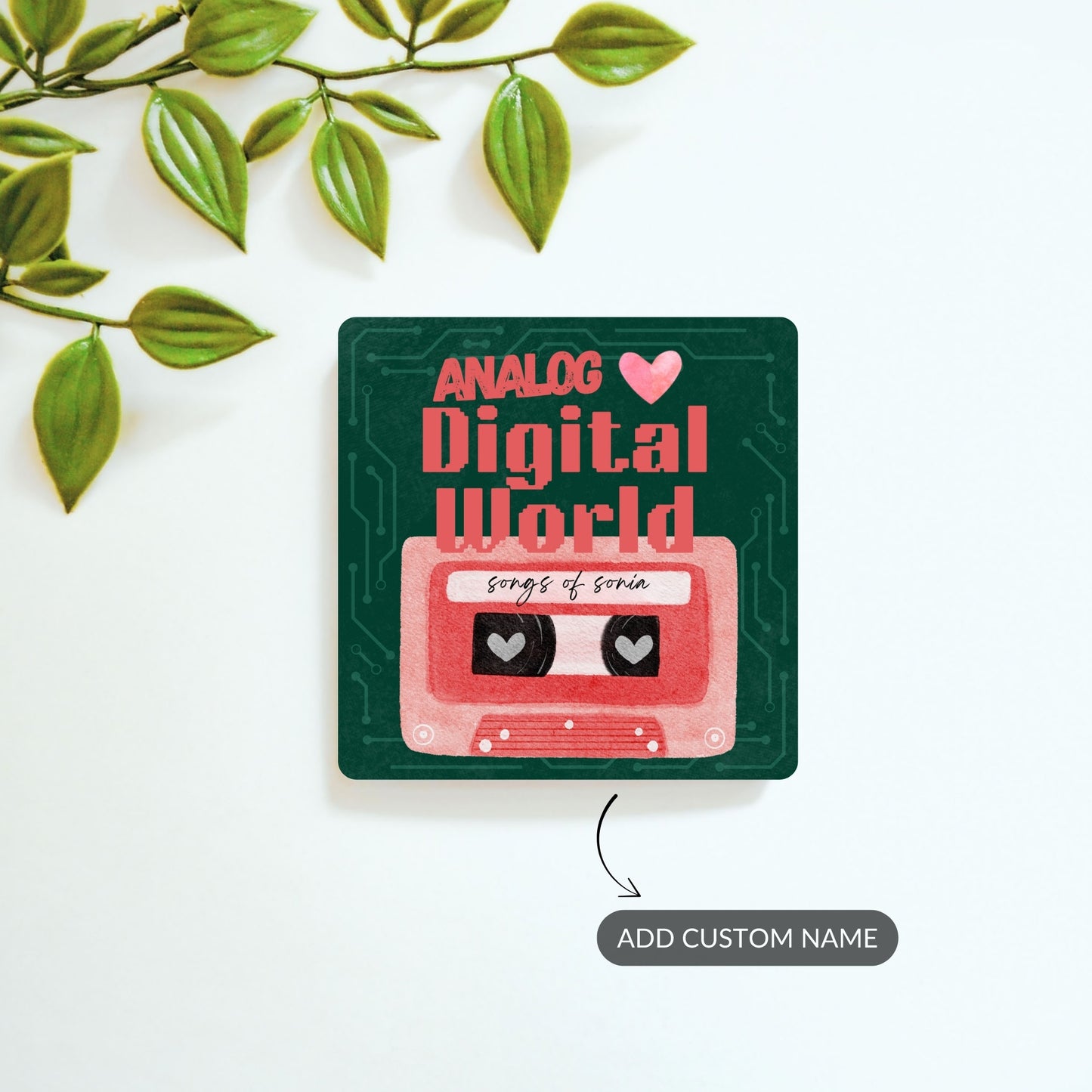 Analog Love, Digital Vibes - Custom Fridge Magnet
