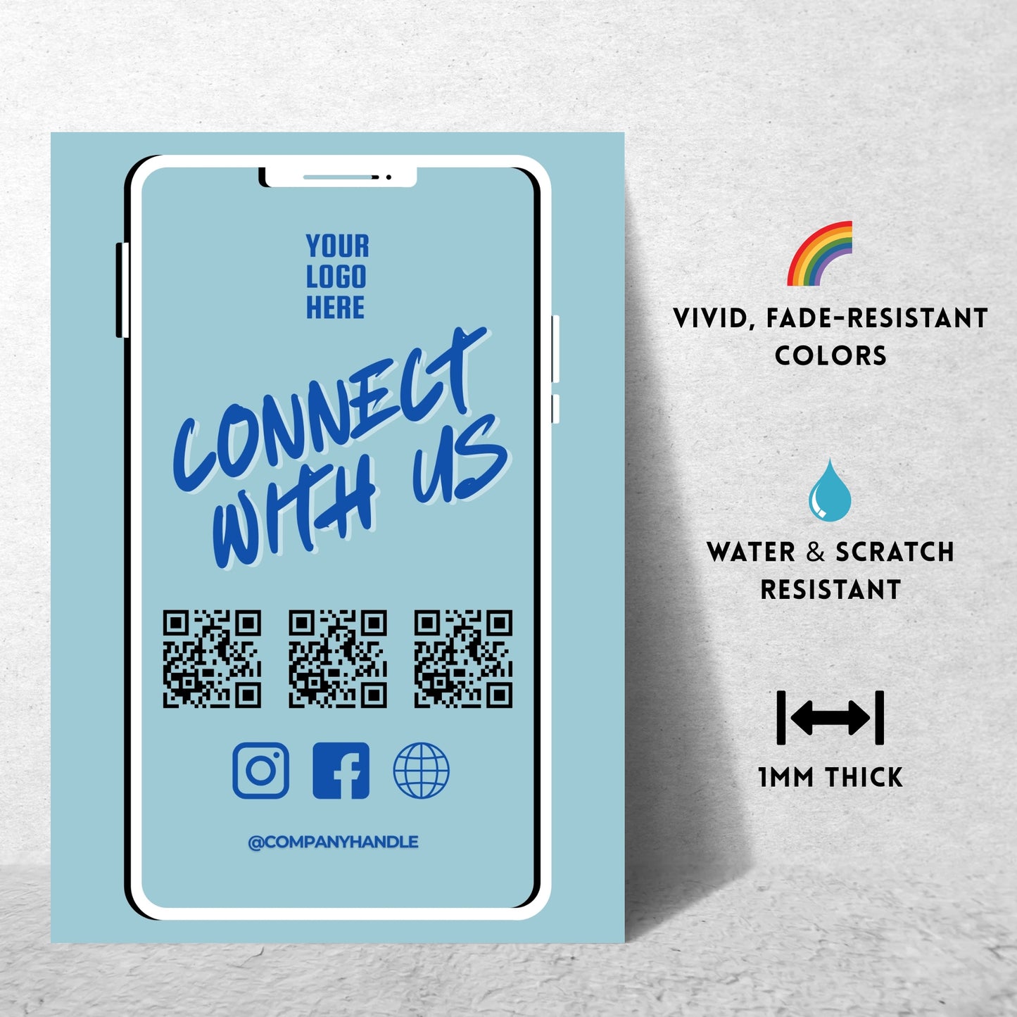 Connect with Us – Custom QR Metal Print