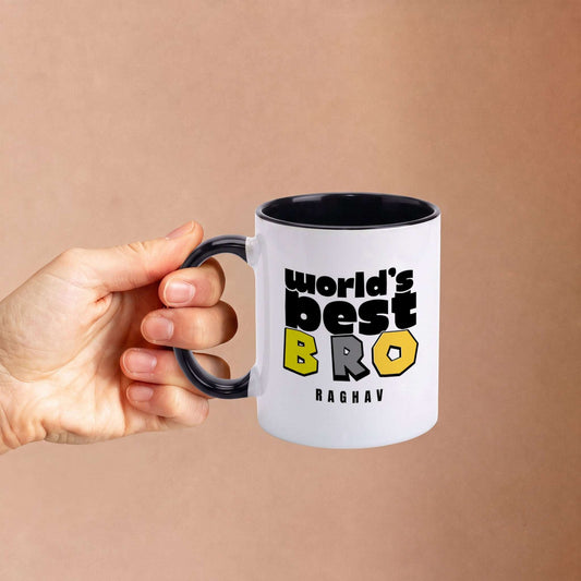World's Best Bro - Custom Black Accent Mug