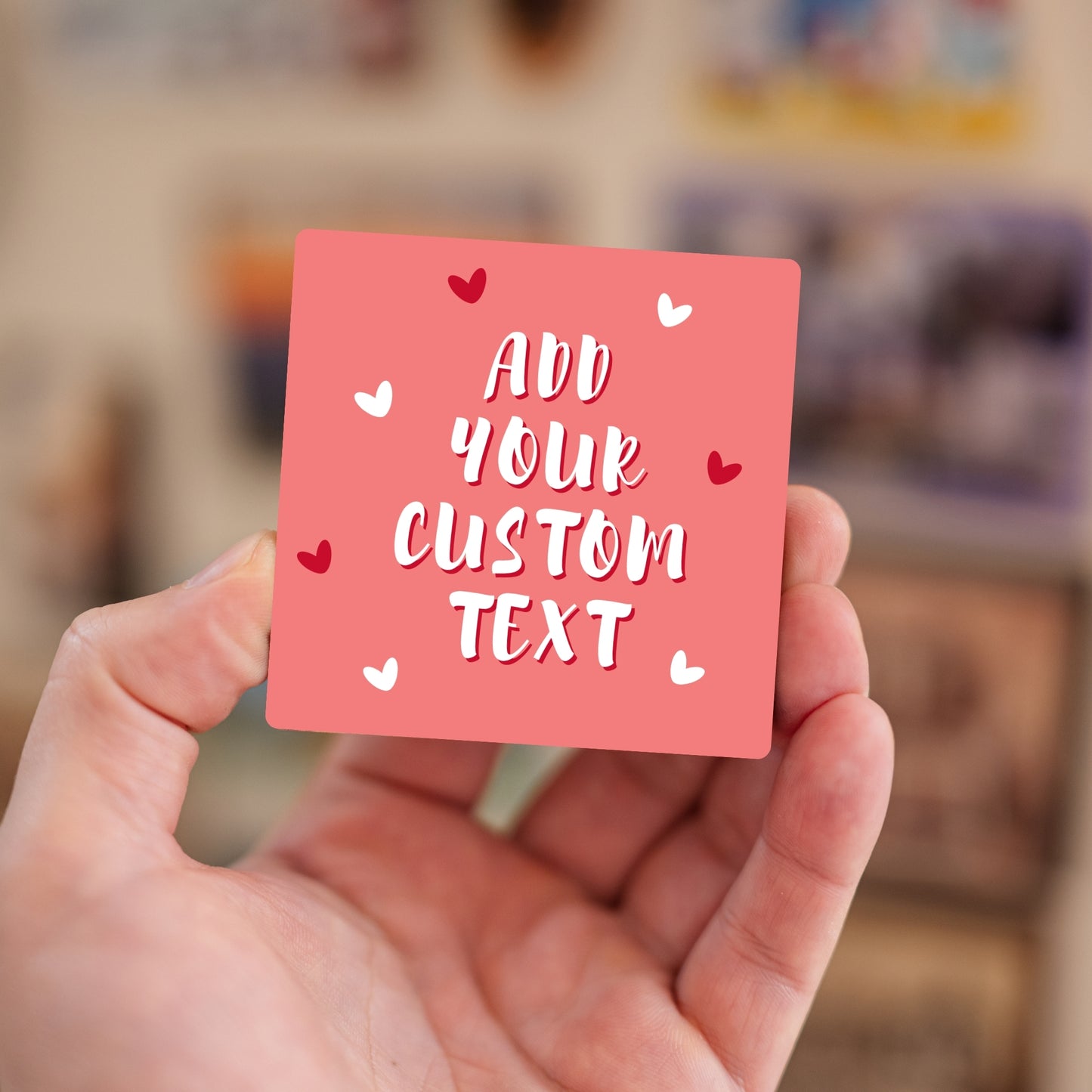 Custom text love note fridge magnet – handheld personalized romantic gift