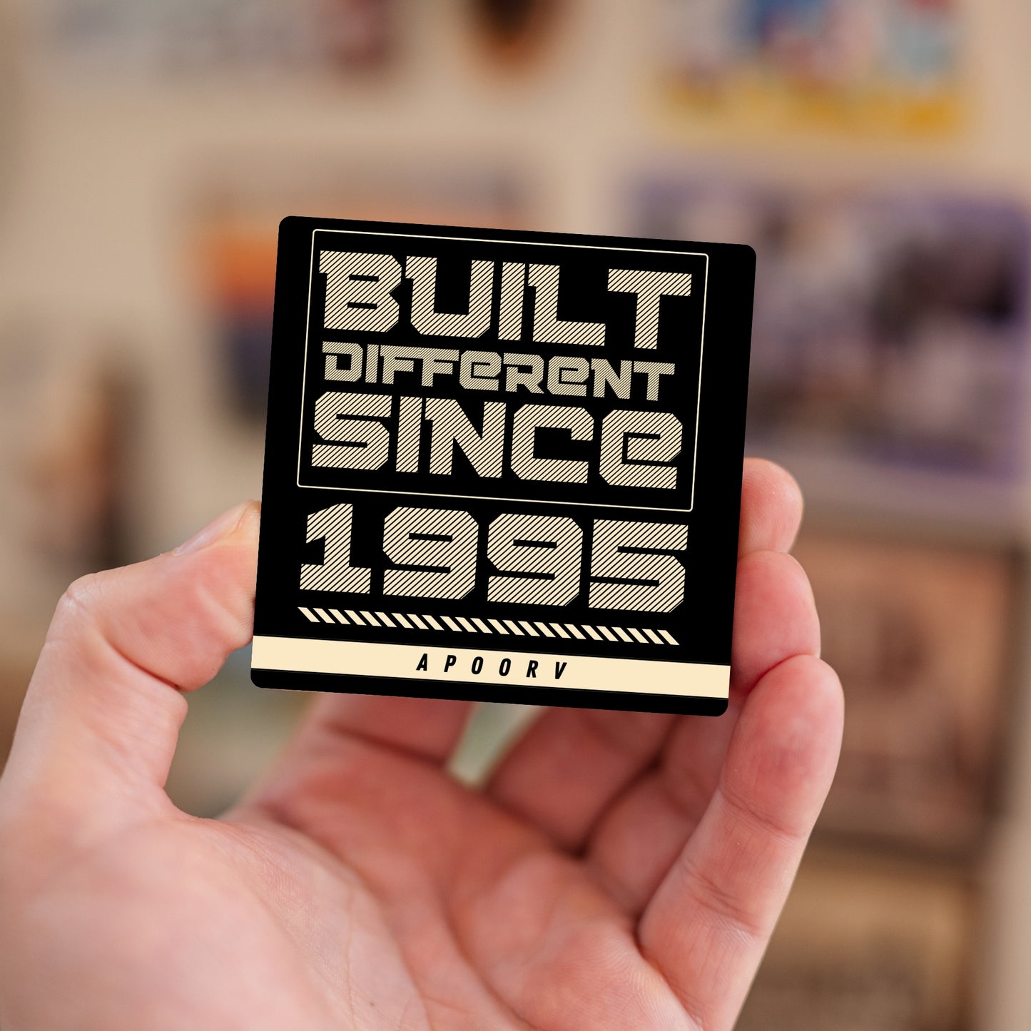 Built Different custom year and name fridge magnet – handheld personalized gift