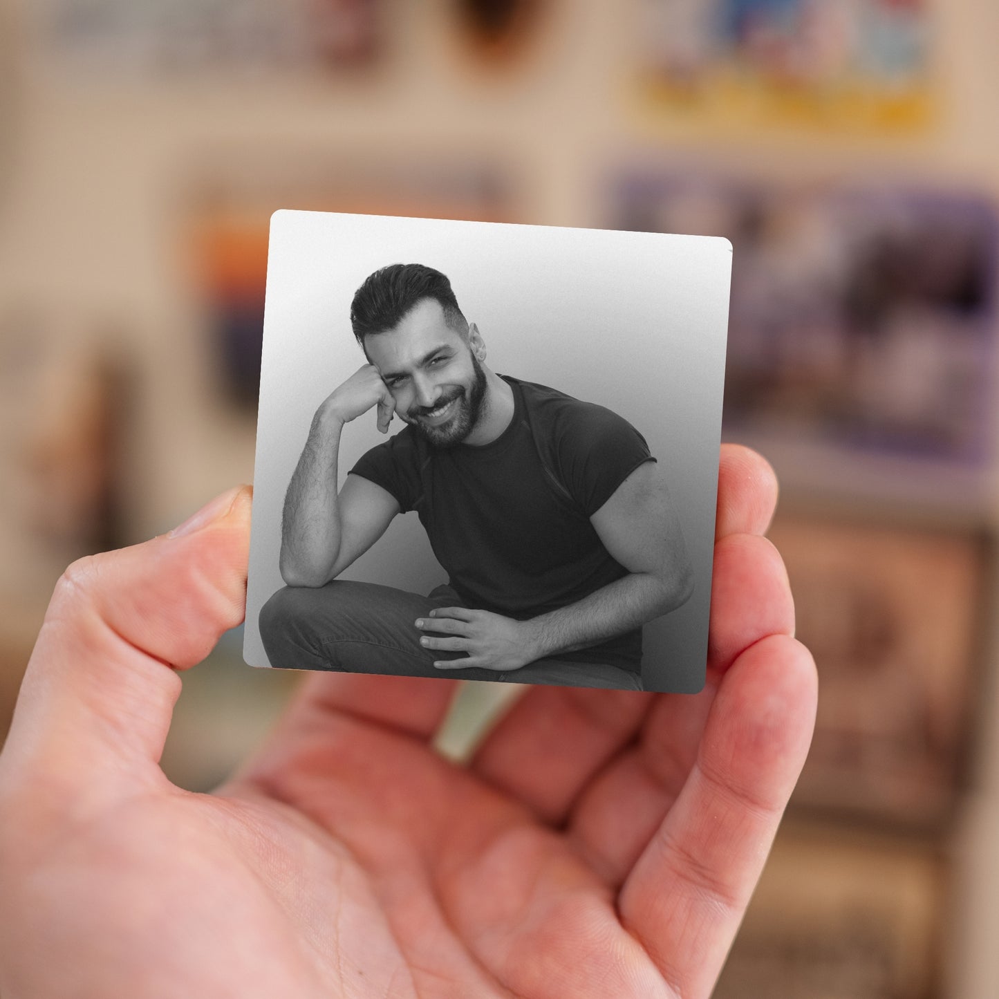 Custom photo fridge magnet – handheld personalized keepsake gift