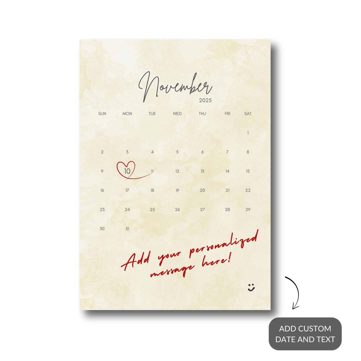 Special Day - Custom Metal Calendar