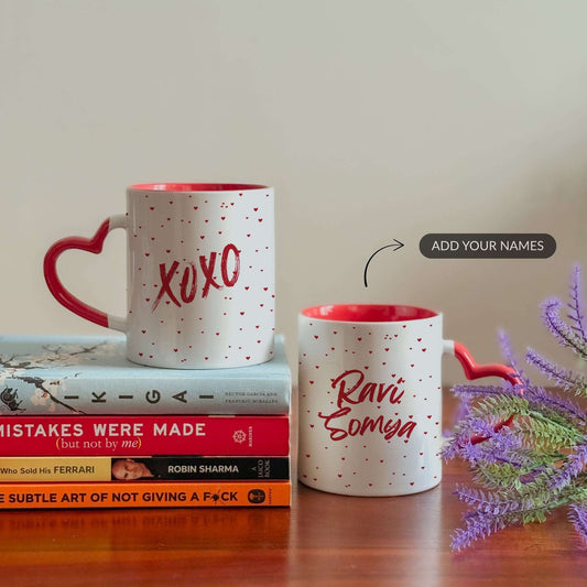 XO Moments - Custom Heart Handle Mug (Set of 2)