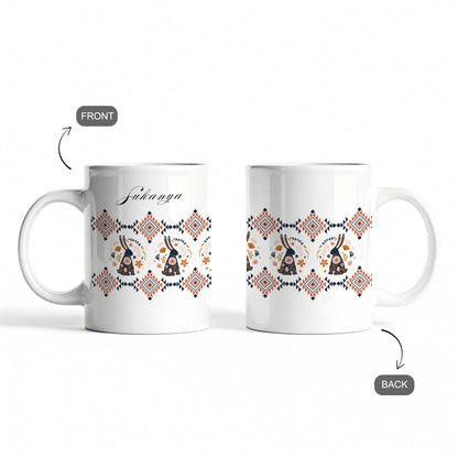 Folk Tale Rabbits - Custom White Mug