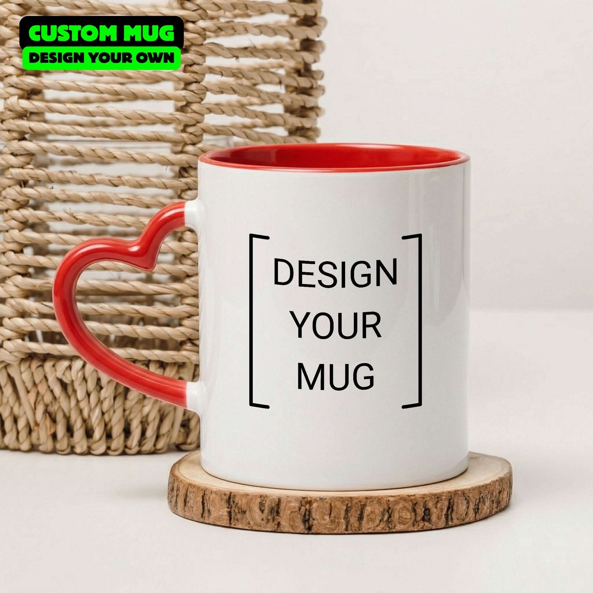 Custom Heart Handle Mug
