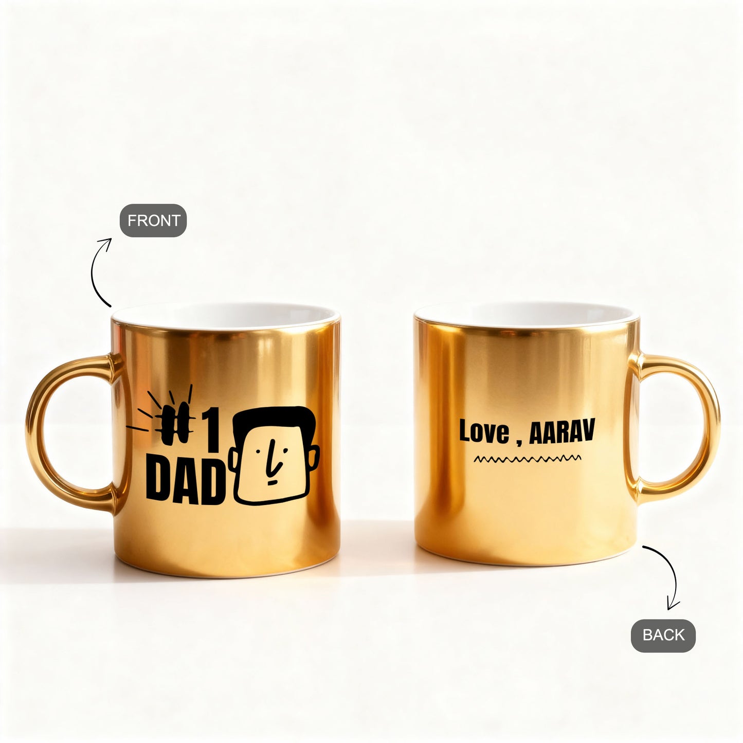 Number One Dad – Custom Gold Metallic Mug