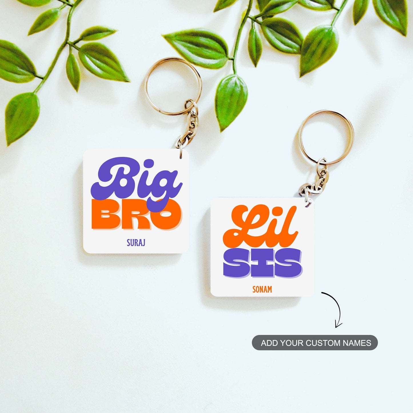 Lil Sis & Big Bro – Custom Acrylic Keychain Bundle (Set of 2)