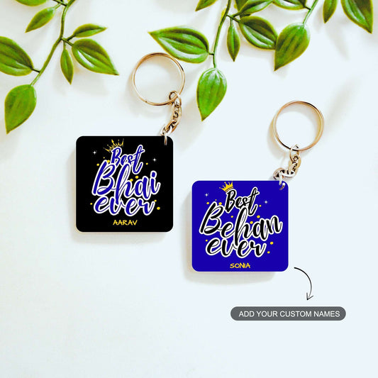 Best Bhai & Behan – Custom Acrylic Keychain Bundle (Set of 2)
