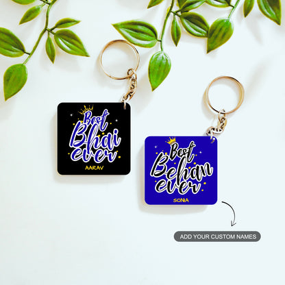 Best Bhai & Behan – Custom Acrylic Keychain Bundle (Set of 2)
