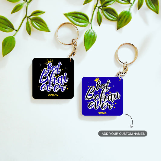 Best Bhai & Behan – Custom Acrylic Keychain Bundle (Set of 2)