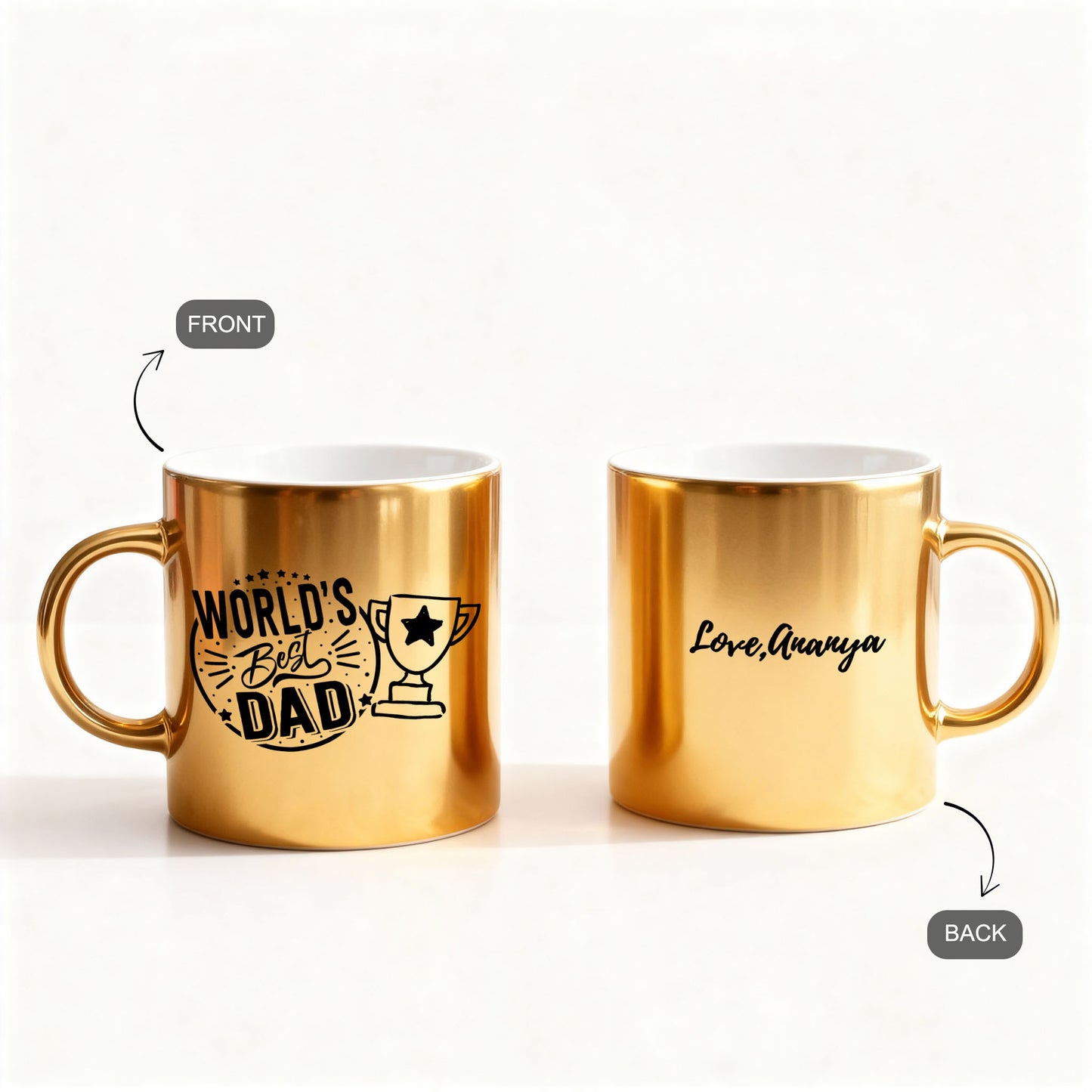 World's Best Dad – Custom Gold Metallic Mug