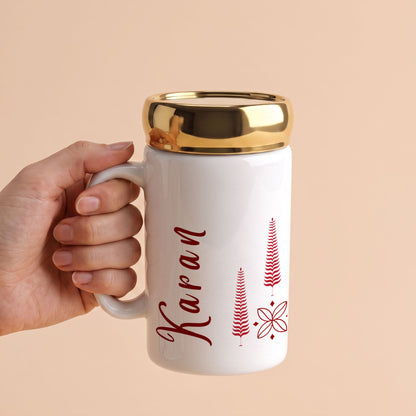 Written in Red - Custom Gold Lid Mug