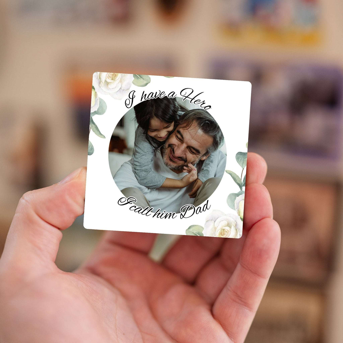 My Hero, My Dad - Custom Fridge Magnet