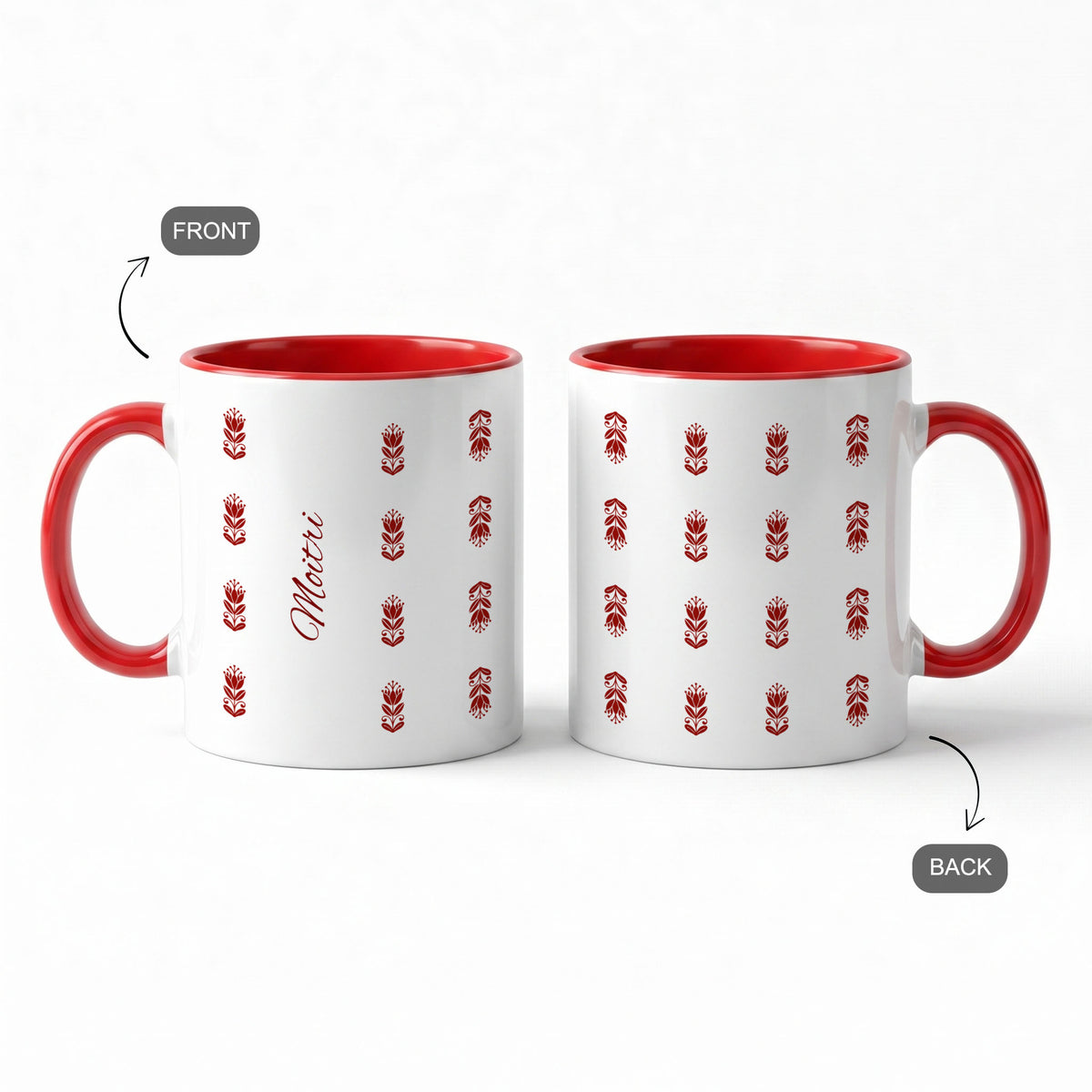 Woven in Red - Custom Red Accent Mug