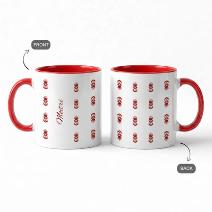 Woven in Red - Custom Red Accent Mug
