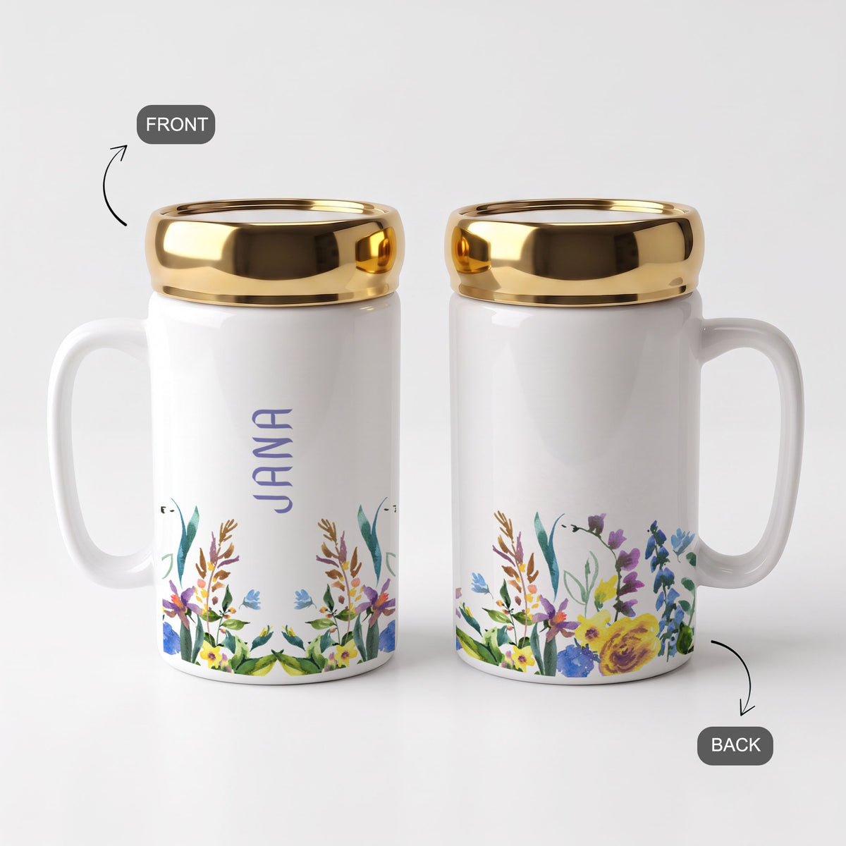 Botanical Reflection - Custom Gold Lid Mug