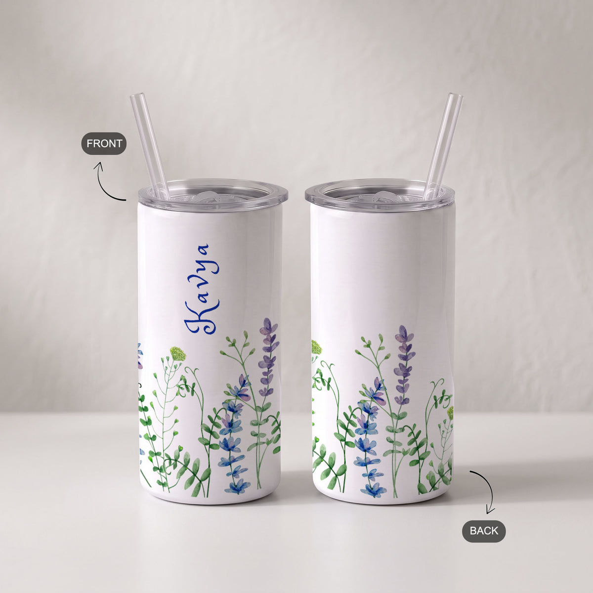 Lavender Fields - Custom Tumbler with Straw