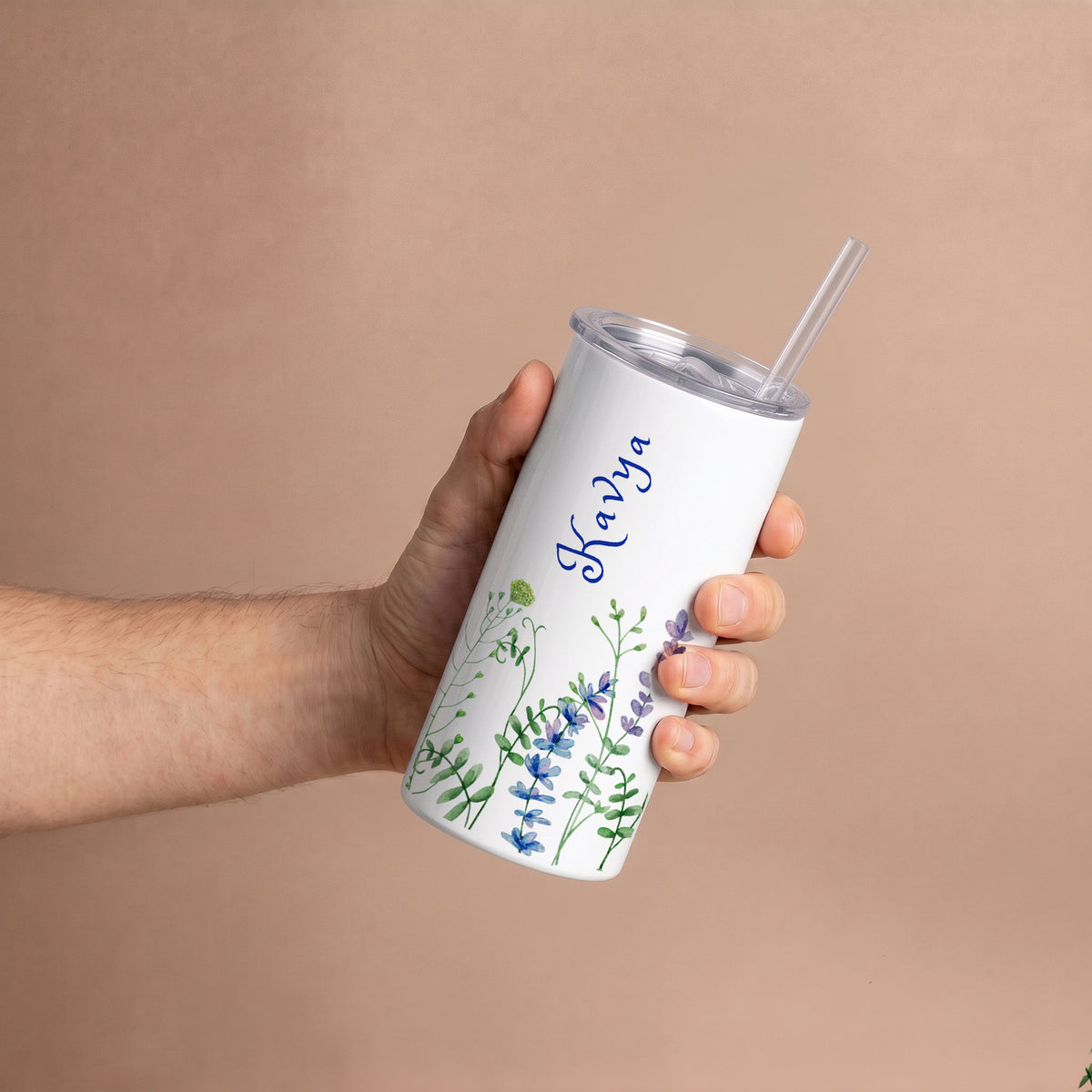 Lavender Fields - Custom Tumbler with Straw