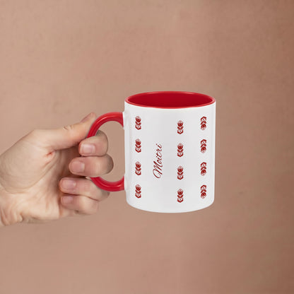 Woven in Red - Custom Red Accent Mug
