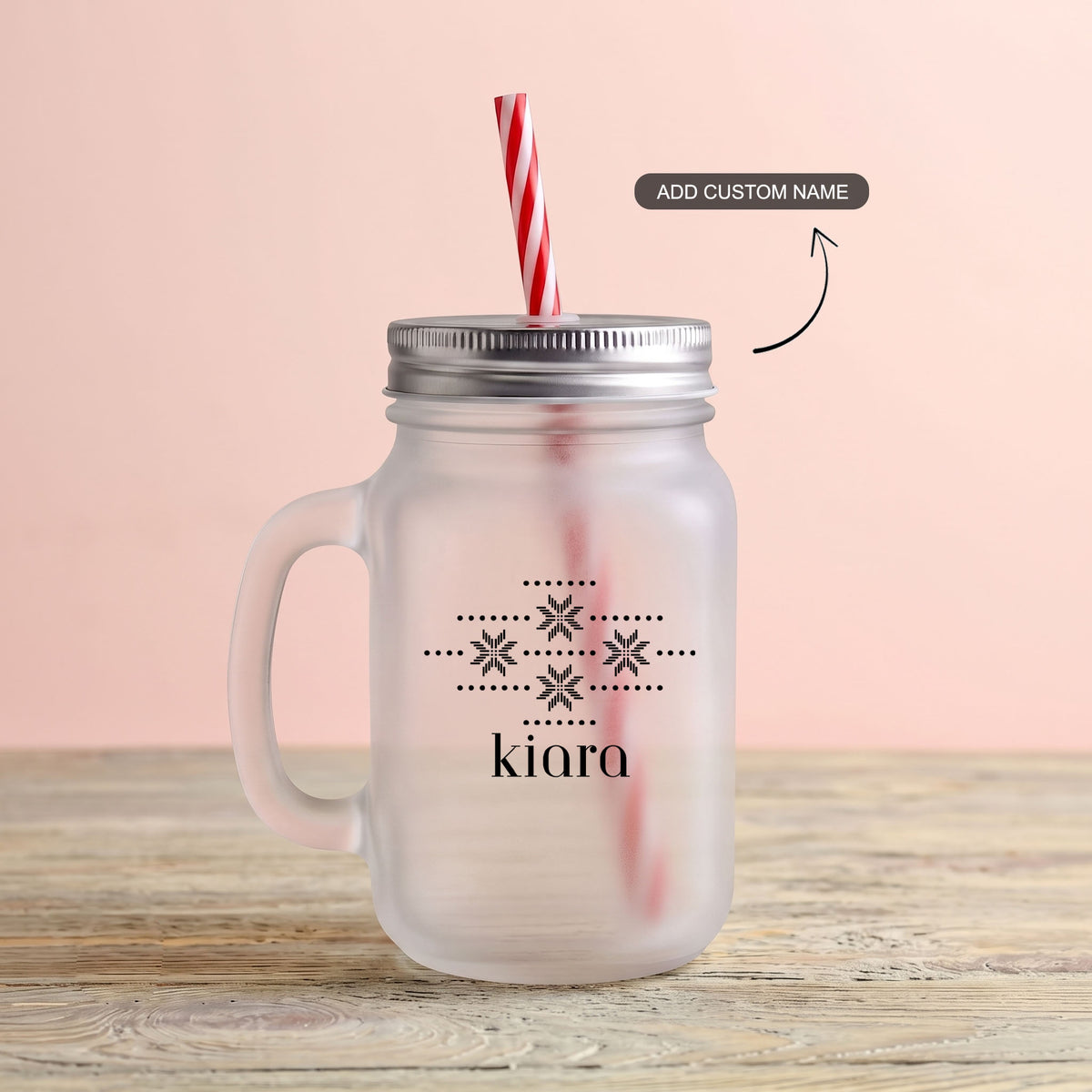 Dotted & Delicate - Custom Frosty Mason Jar