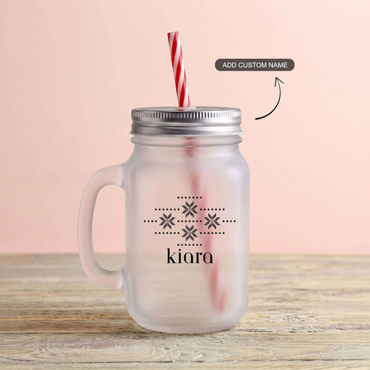 Dotted & Delicate - Custom Frosty Mason Jar
