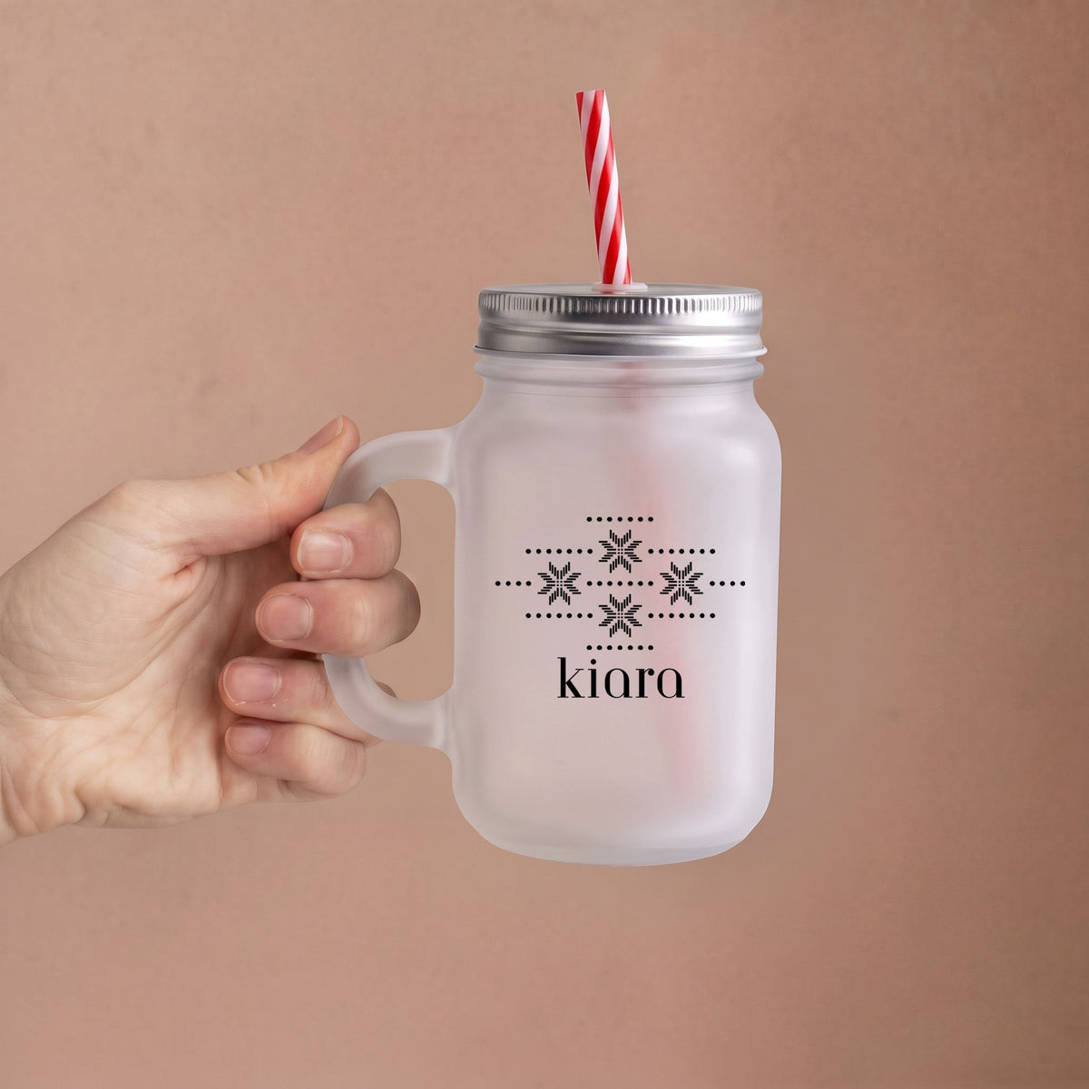 Dotted & Delicate - Custom Frosty Mason Jar