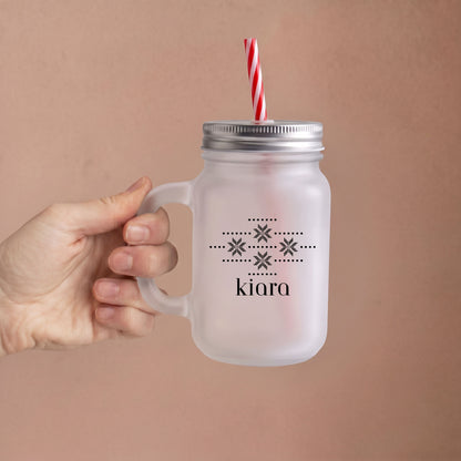 Dotted & Delicate - Custom Frosty Mason Jar