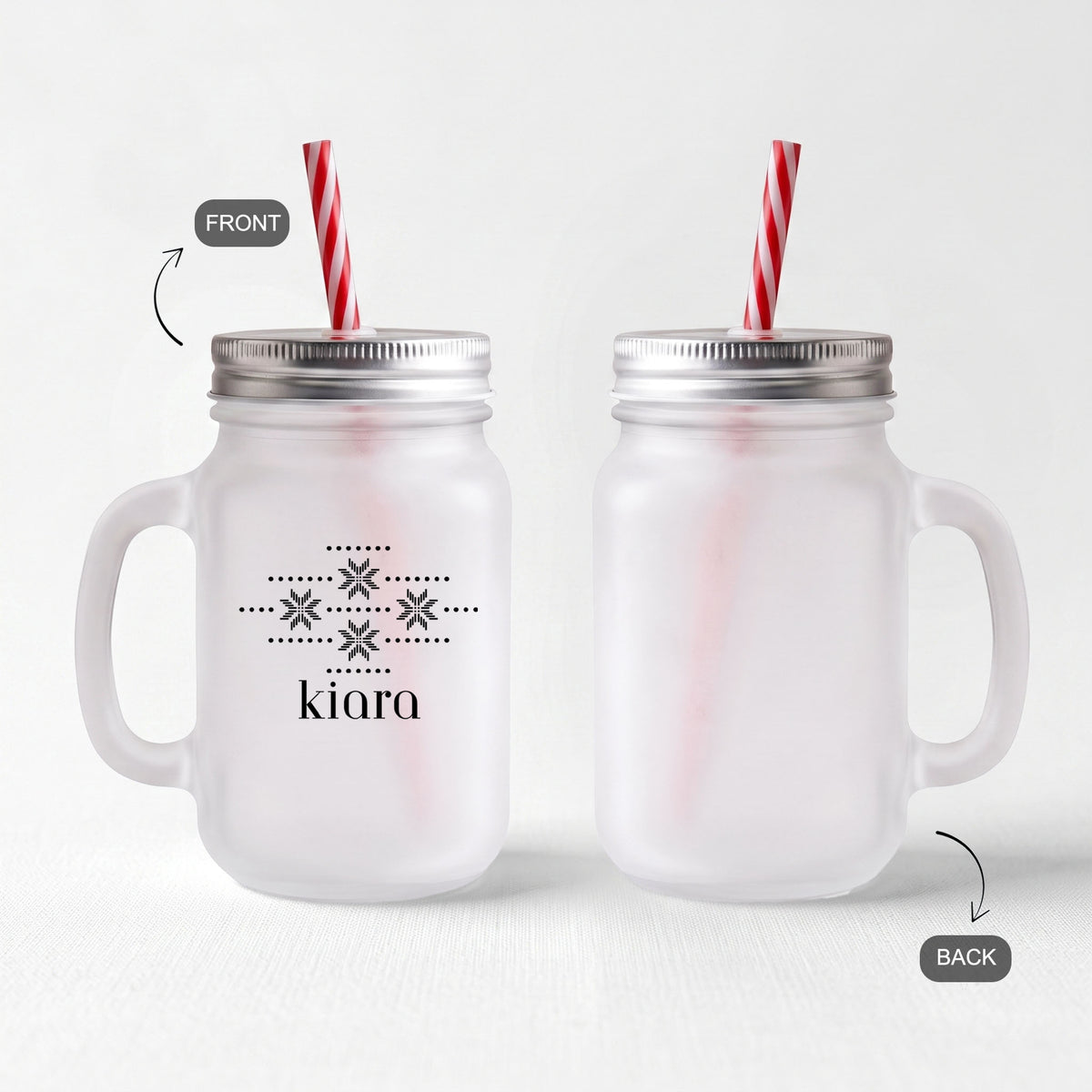 Dotted & Delicate - Custom Frosty Mason Jar