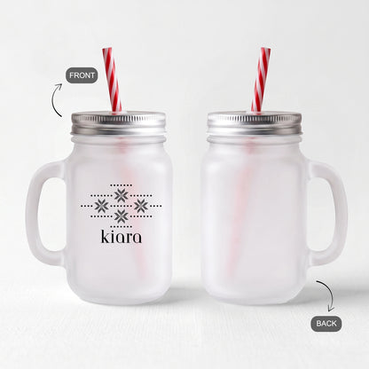 Dotted & Delicate - Custom Frosty Mason Jar