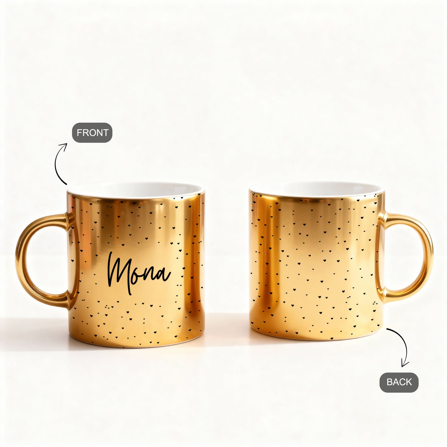 Lost in Hearts – Custom Gold Metallic Mug