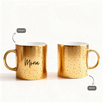 Lost in Hearts – Custom Gold Metallic Mug
