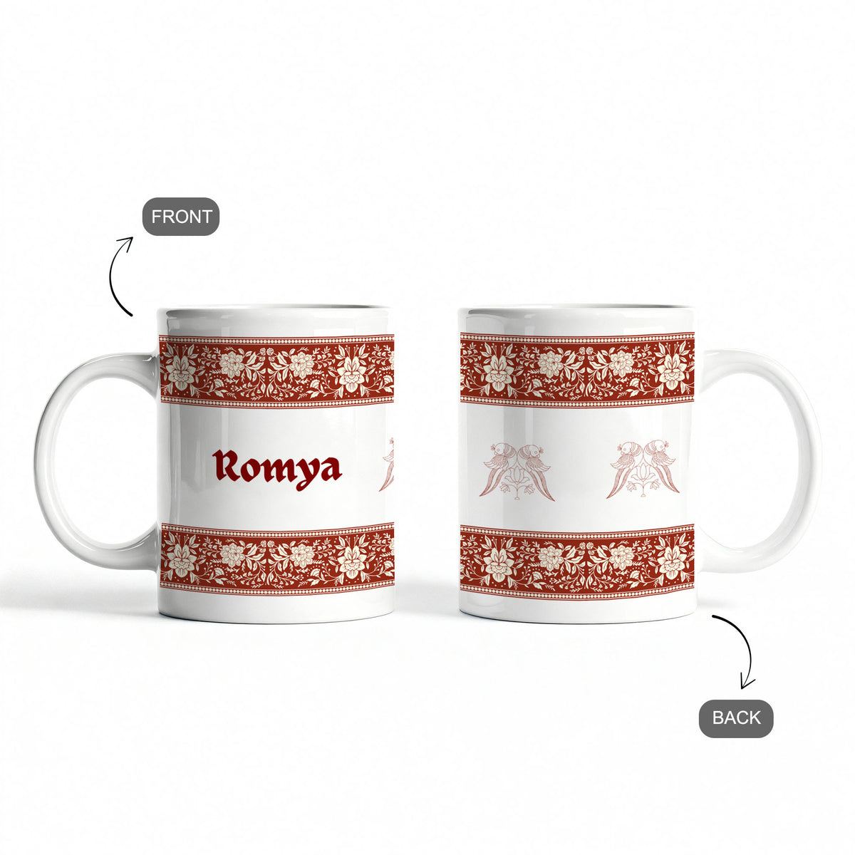 Festive Florals - Custom White Mug