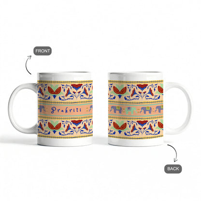 Elephants & Blooms - Custom White Mug