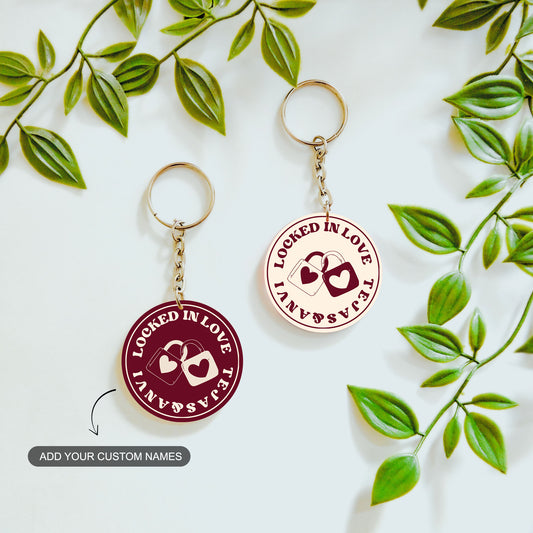 Locked in Love – Custom Acrylic Keychain Bundle (Set of 2)