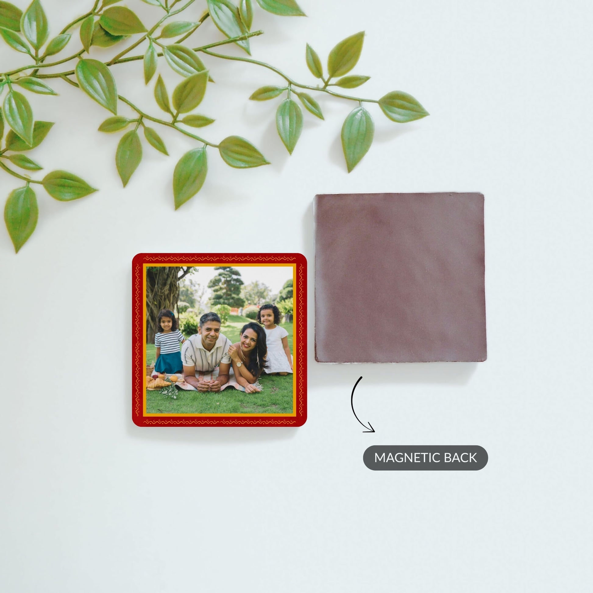 Custom magnet with magnetic back