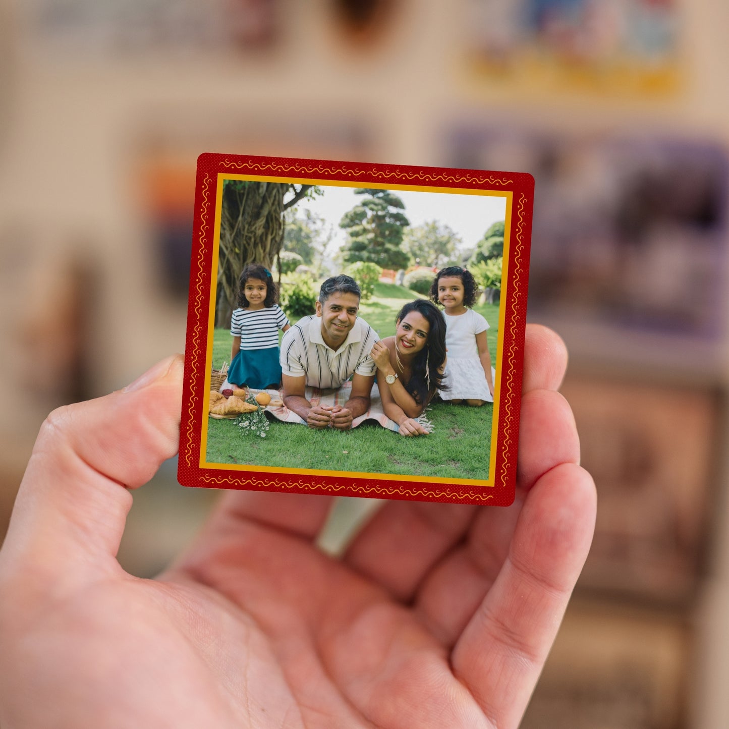 Custom Magnet held in a hand
