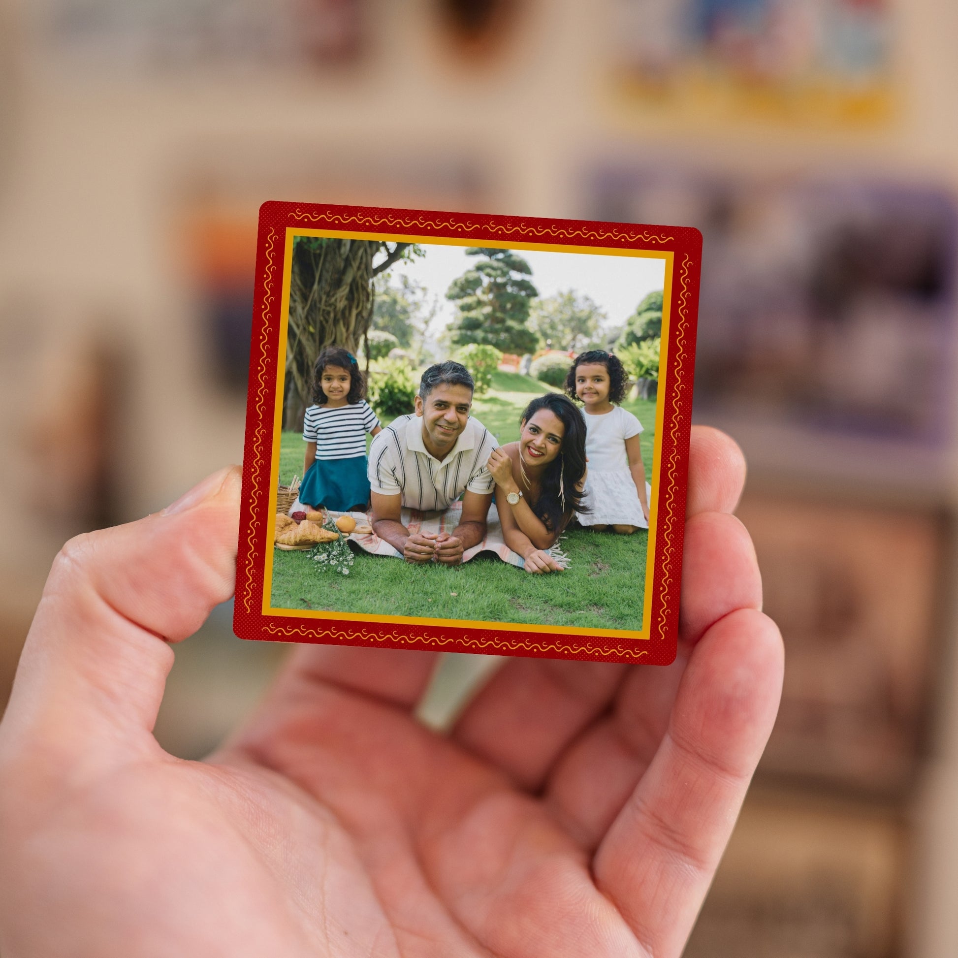 Custom Magnet held in a hand